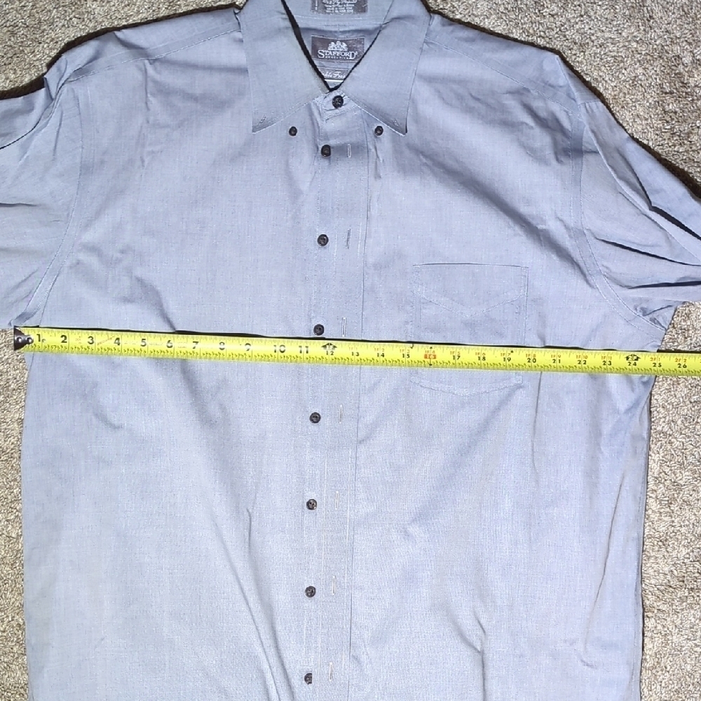 Stafford Executive Gray Cotton Shirt Size 17-34/35 - Picture 6 of 8